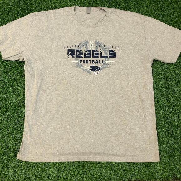 Next Level Other - Men’s Grey Columbine High School Rebels Football Graphic Tee